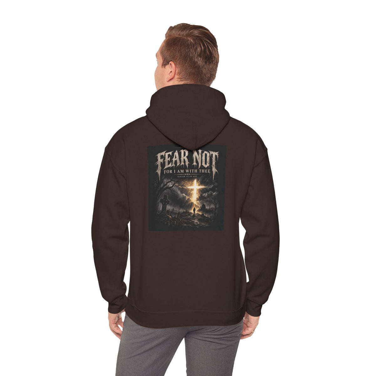 Fear Not Hoodie Holiday October edition — Christian Cross Graphic Hooded Sweatshirt