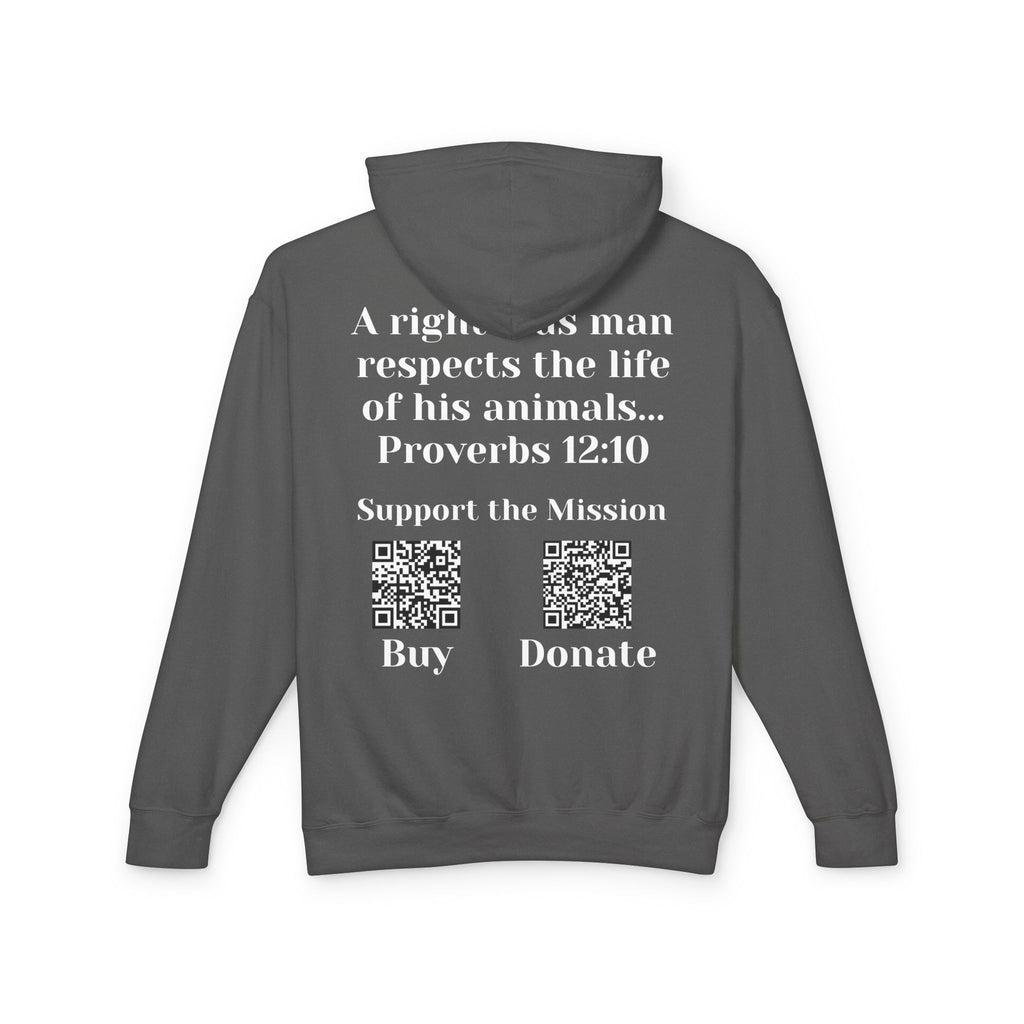 "Ad version" Cat Lover Hoodie — Proverbs 12:10 Christian Pet Sweatshirt