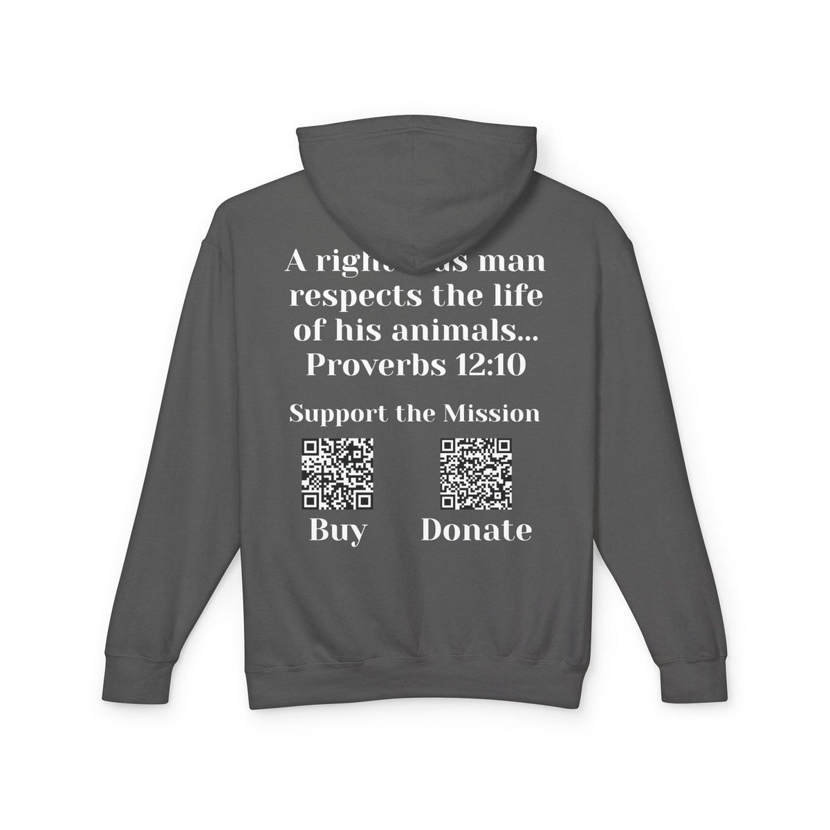 "Ad version" Cat Lover Hoodie — Proverbs 12:10 Christian Pet Sweatshirt