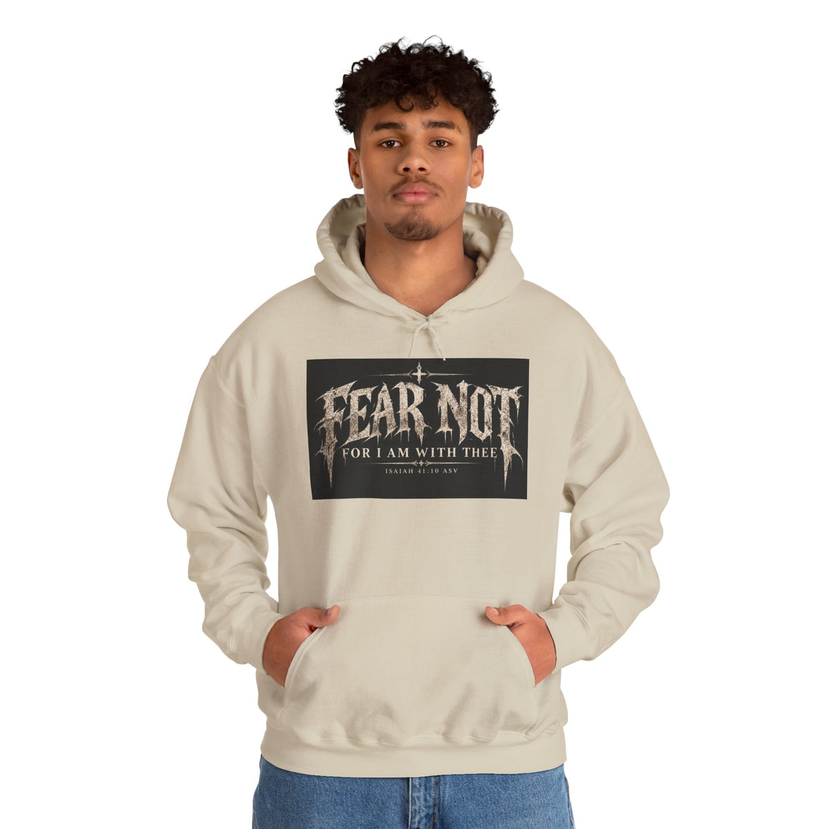 Fear Not Hoodie Holiday October edition — Christian Cross Graphic Hooded Sweatshirt