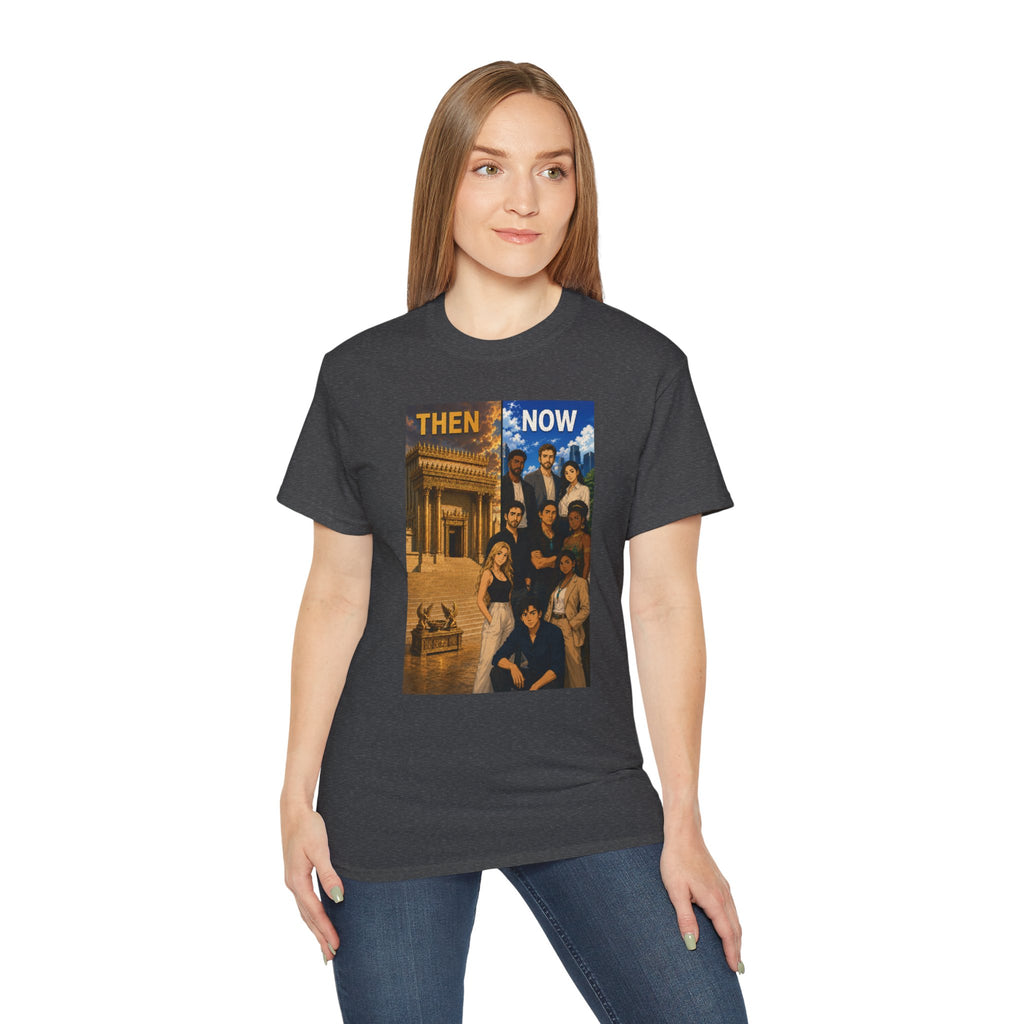 Then & Now Christian Graphic Tee — 2 Corinthians 6:16 Bible Verse Shirt