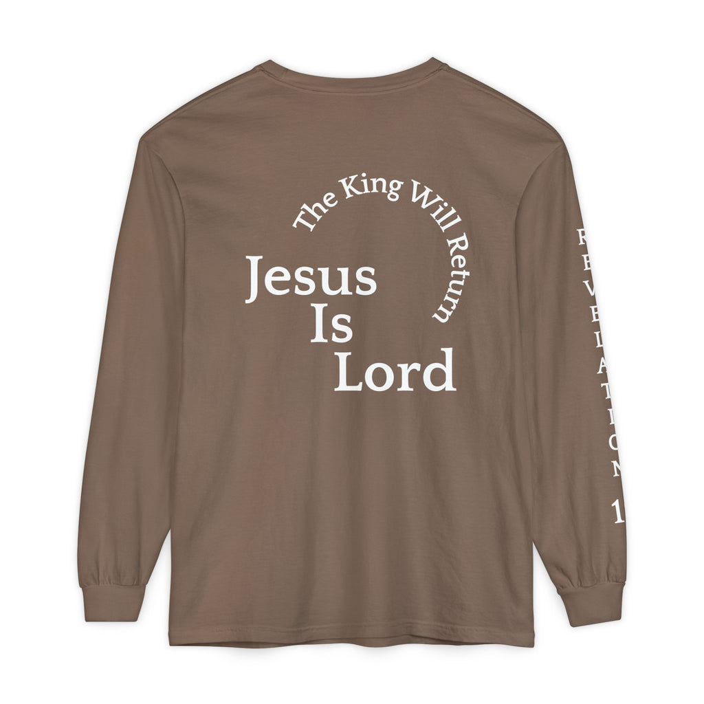 Jesus Is Lord Long Sleeve Tee — Regal Christian Warrior Graphic Shirt