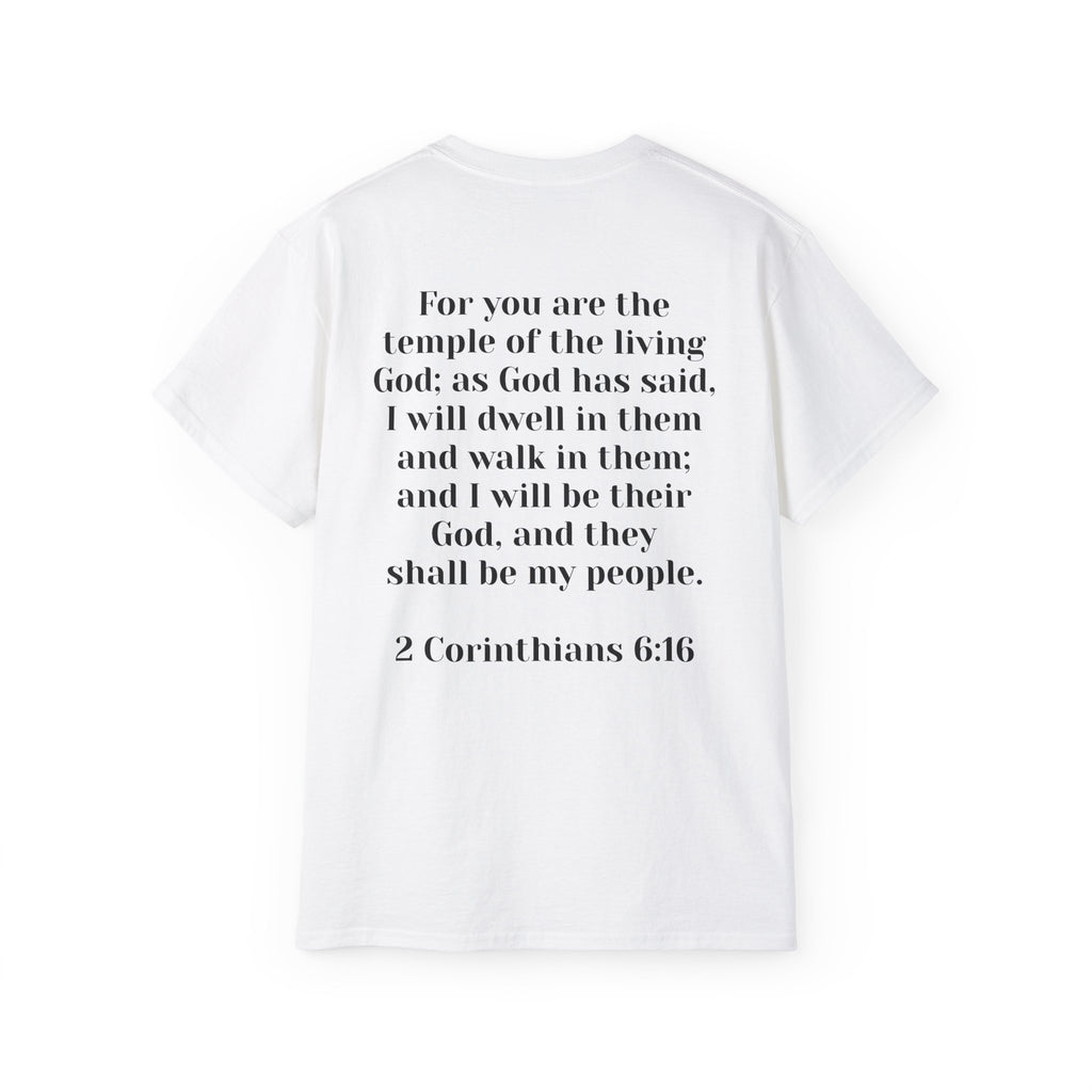 Then & Now non-animated Christian Graphic Tee — 2 Corinthians 6:16 Bible Verse Shirt