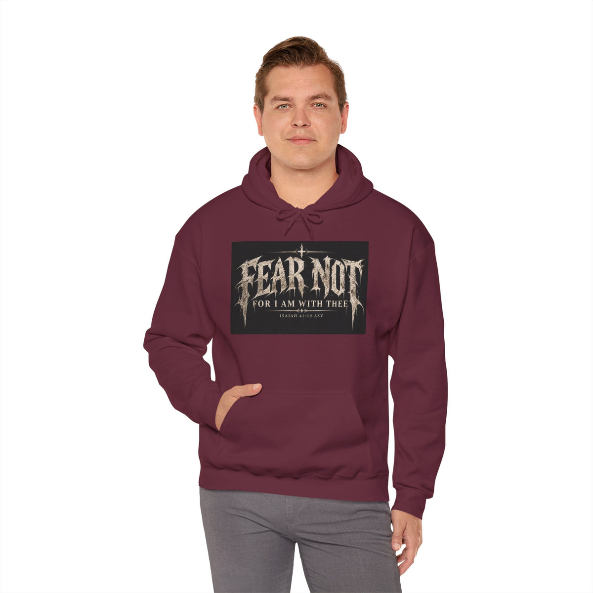 Fear Not Hoodie Holiday October edition — Christian Cross Graphic Hooded Sweatshirt