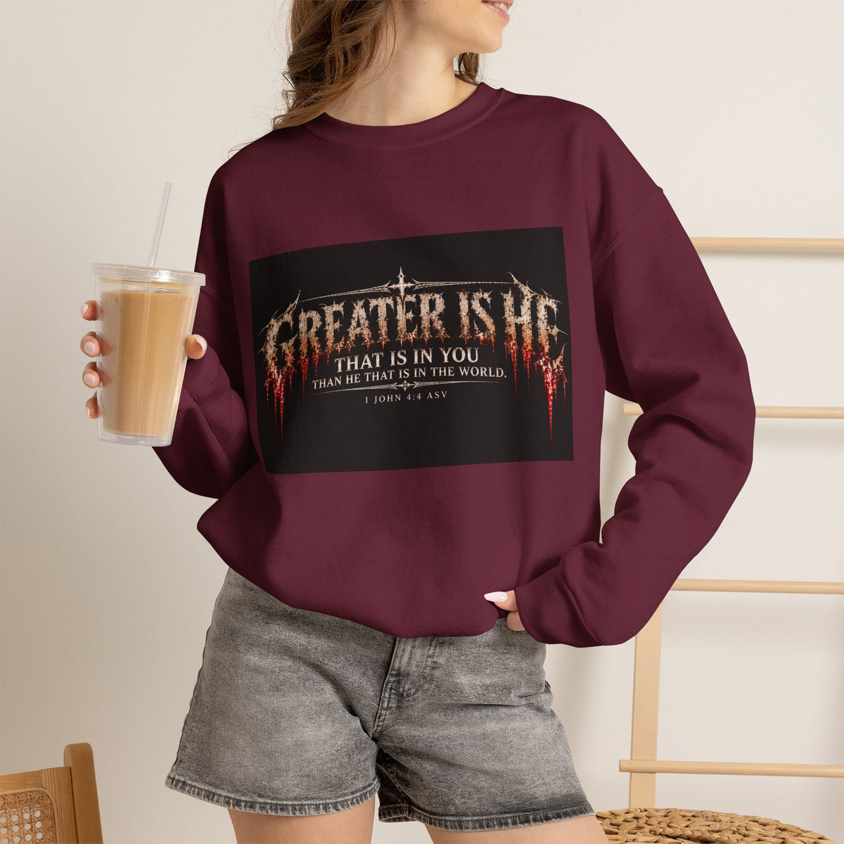 "Greater Is He" Holiday October Edition Cross Design