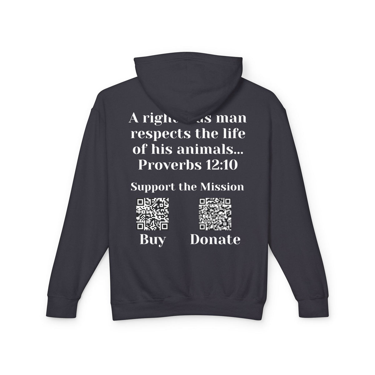 "Ad version" Dog Lover Hoodie — Proverbs 12:10 Christian Pet Sweatshirt