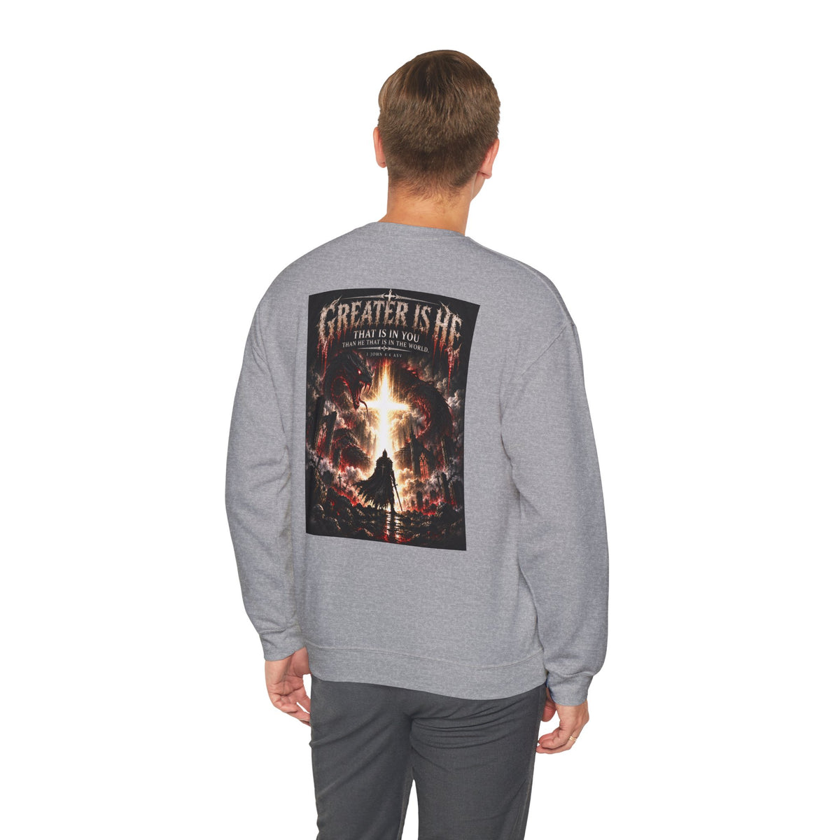 "Greater Is He" Holiday October Edition Cross Design