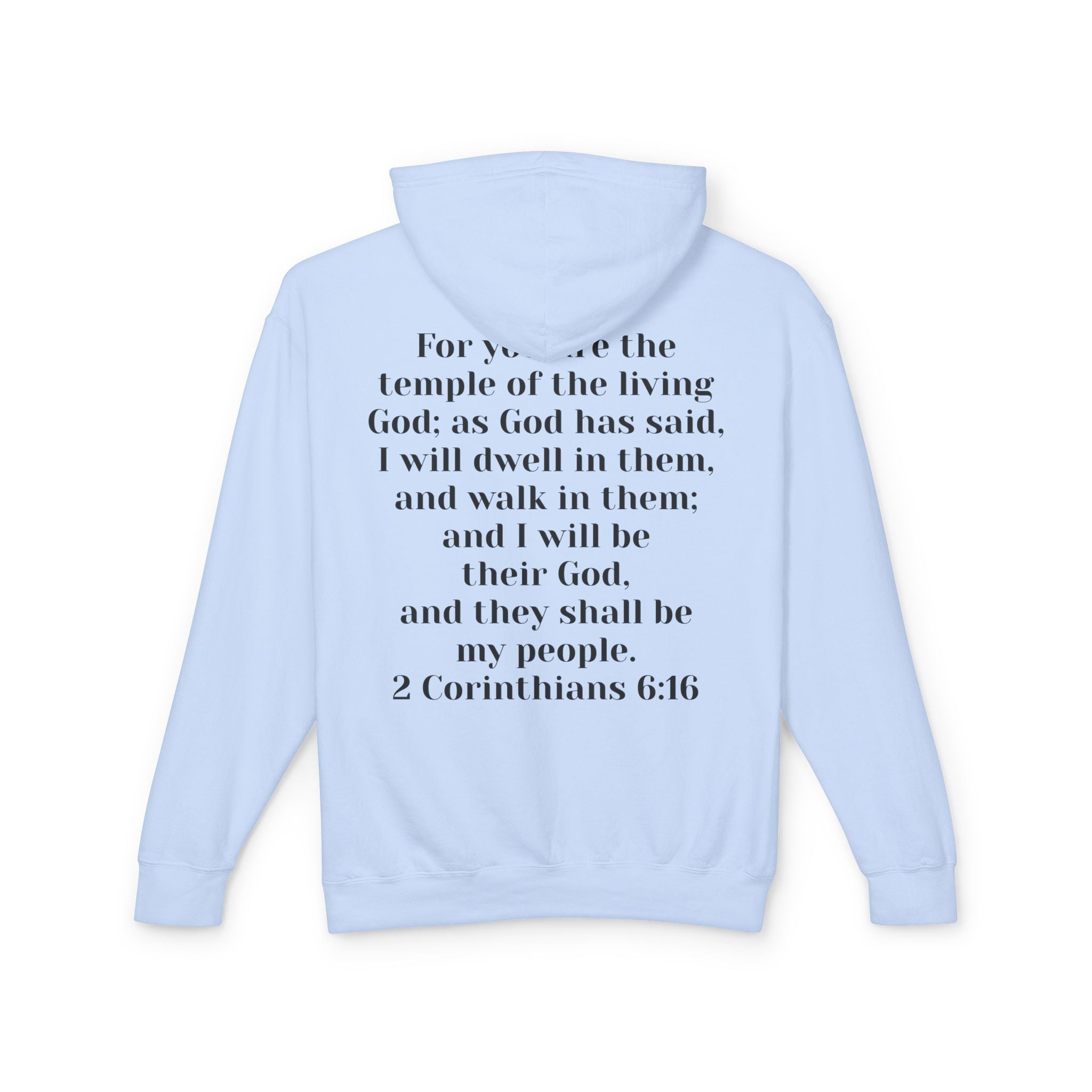 Then & Now Hoodie non-animated — 'You Are the Temple' 2 Corinthians 6:16 Christian Pullover