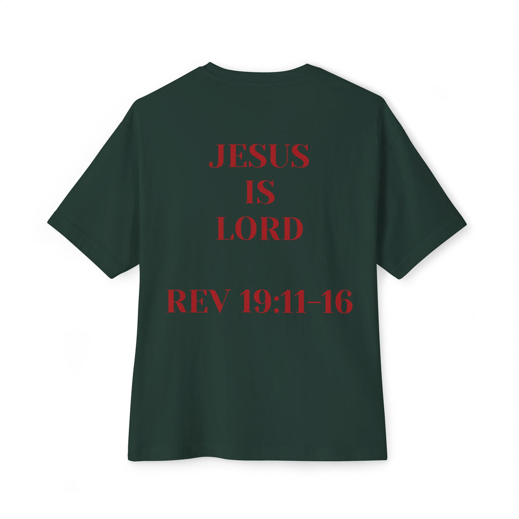 Jesus Is Lord Tee — King on White Horse Christian Graphic T‑Shirt (Rev. 19:11-16)