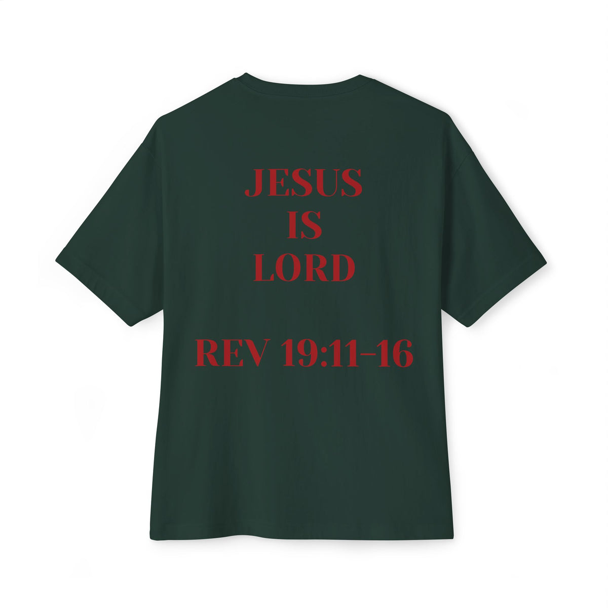 Jesus Is Lord Tee — King on White Horse Christian Graphic T‑Shirt (Rev. 19:11-16)