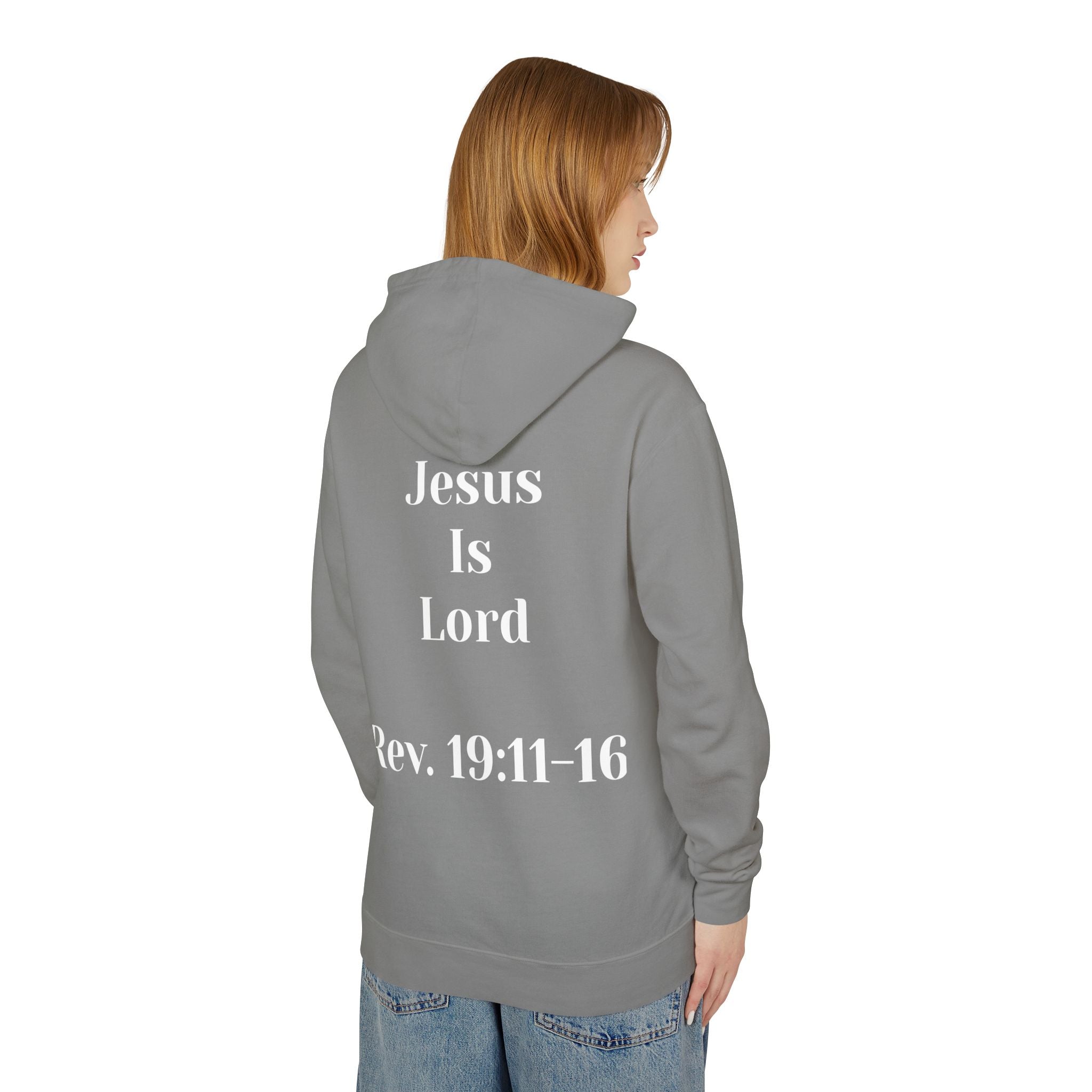 Christian Hoodie — 'Jesus Is Lord' with Revelation 19:11-16 Graphic