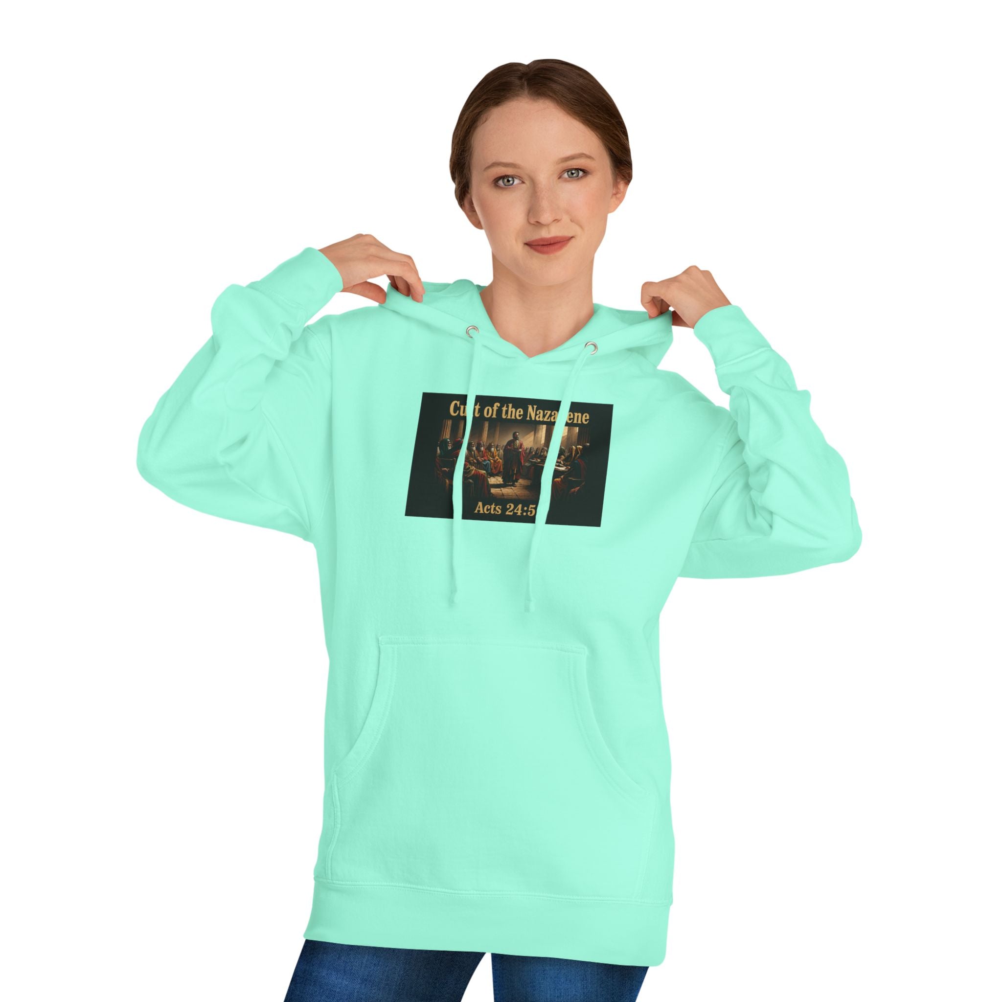 Christian Hoodie "Cult of the Nazarene" — Acts 24:5, Matthew 5:11 Verse Pullover multiple colors