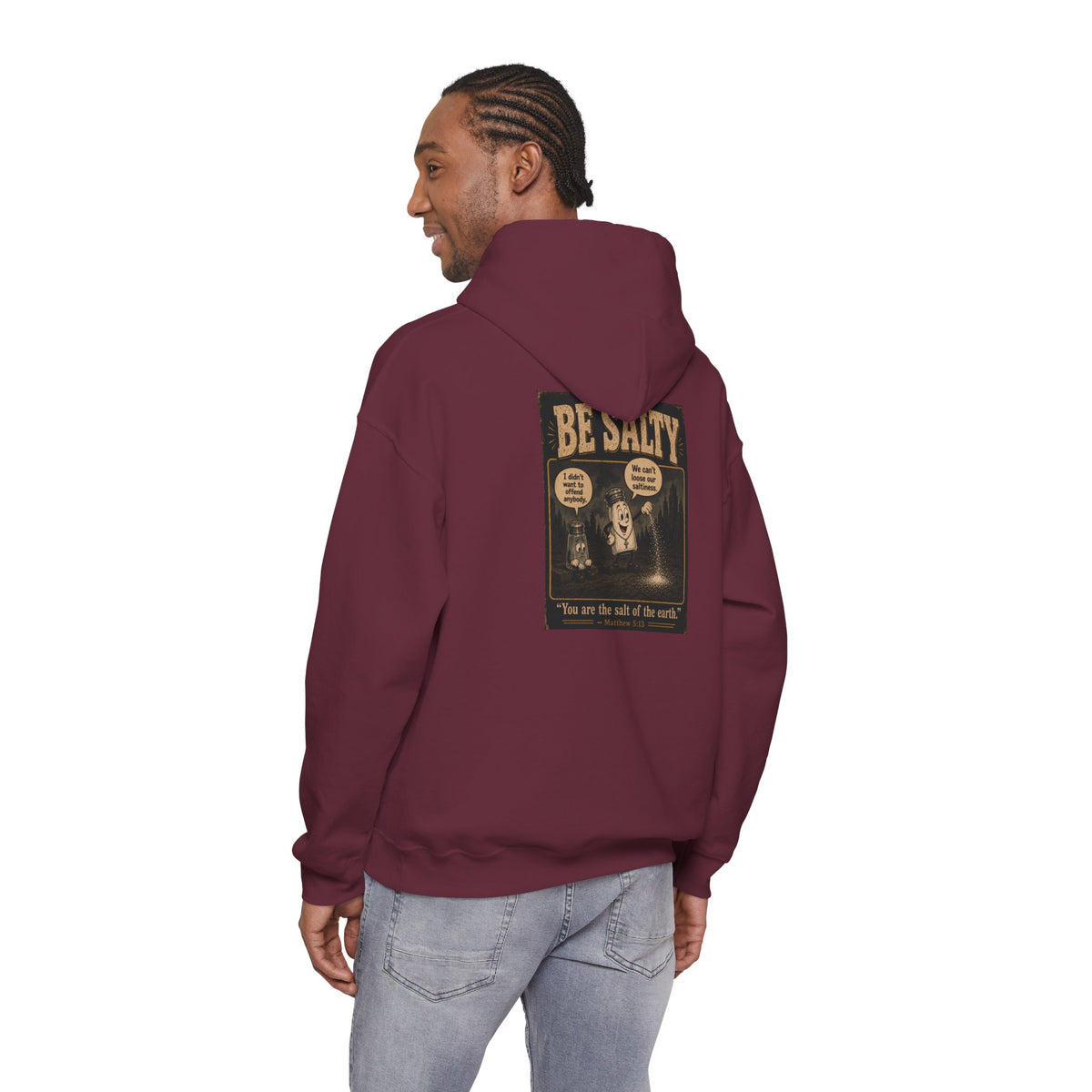 Salt the Earth Hoodie — "Salt the Earth" Matthew 5:13 Christian Graphic Pullover