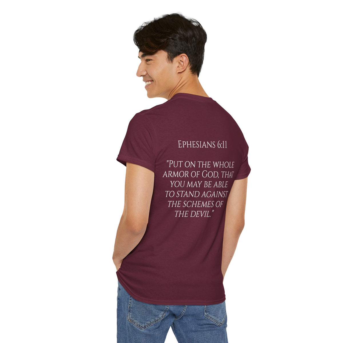 "Light Defeats Darkness" October Holliday Line edition T-Shirt — "Darkness Appeared He Need It Not" Graphic Tee (Ephesians 6:11)