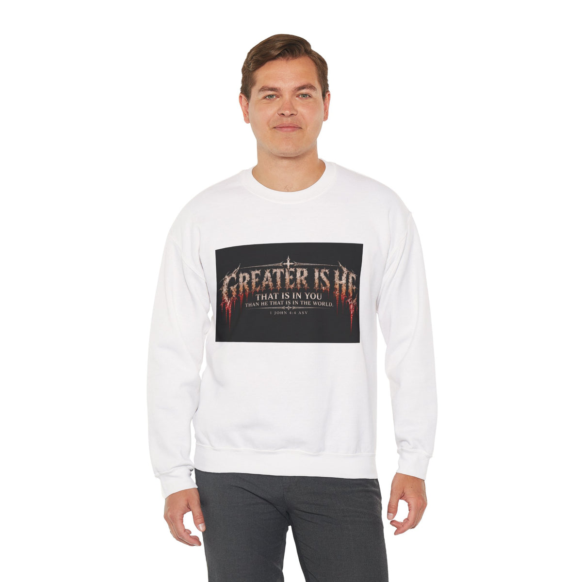 "Greater Is He" Holiday October Edition Cross Design