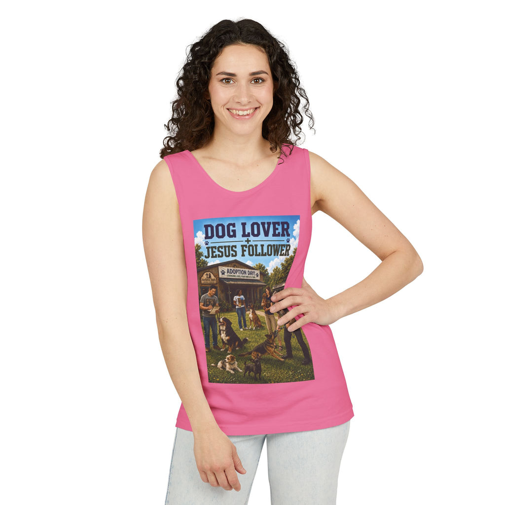 Jesus Follower Dog Lover Tank Top — Christian Pet Lover Graphic Tank