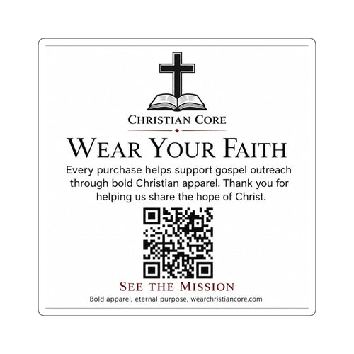 "Wear Your Faith" QR Mission Sticker —Christian Faith Square Sticker