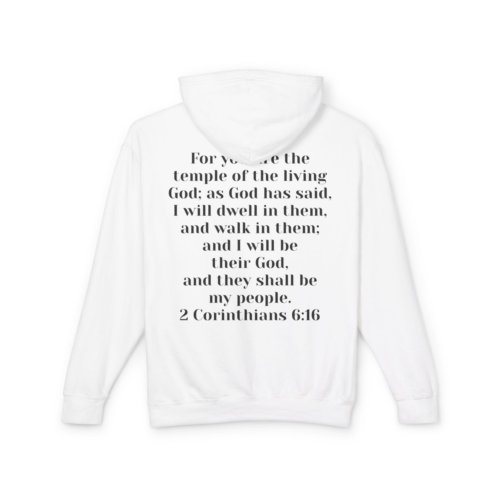 Then & Now Hoodie non-animated — 'You Are the Temple' 2 Corinthians 6:16 Christian Pullover