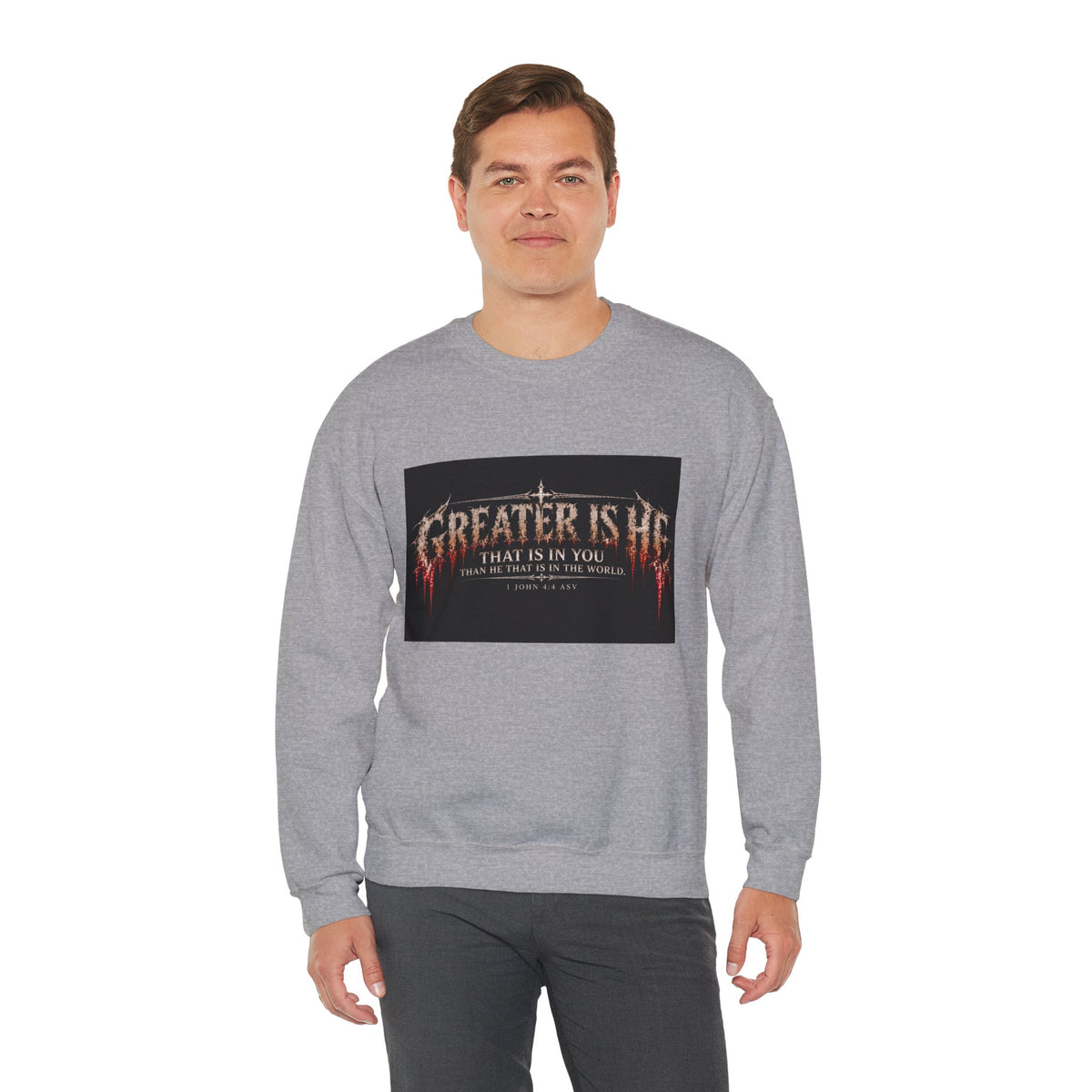 "Greater Is He" Holiday October Edition Cross Design