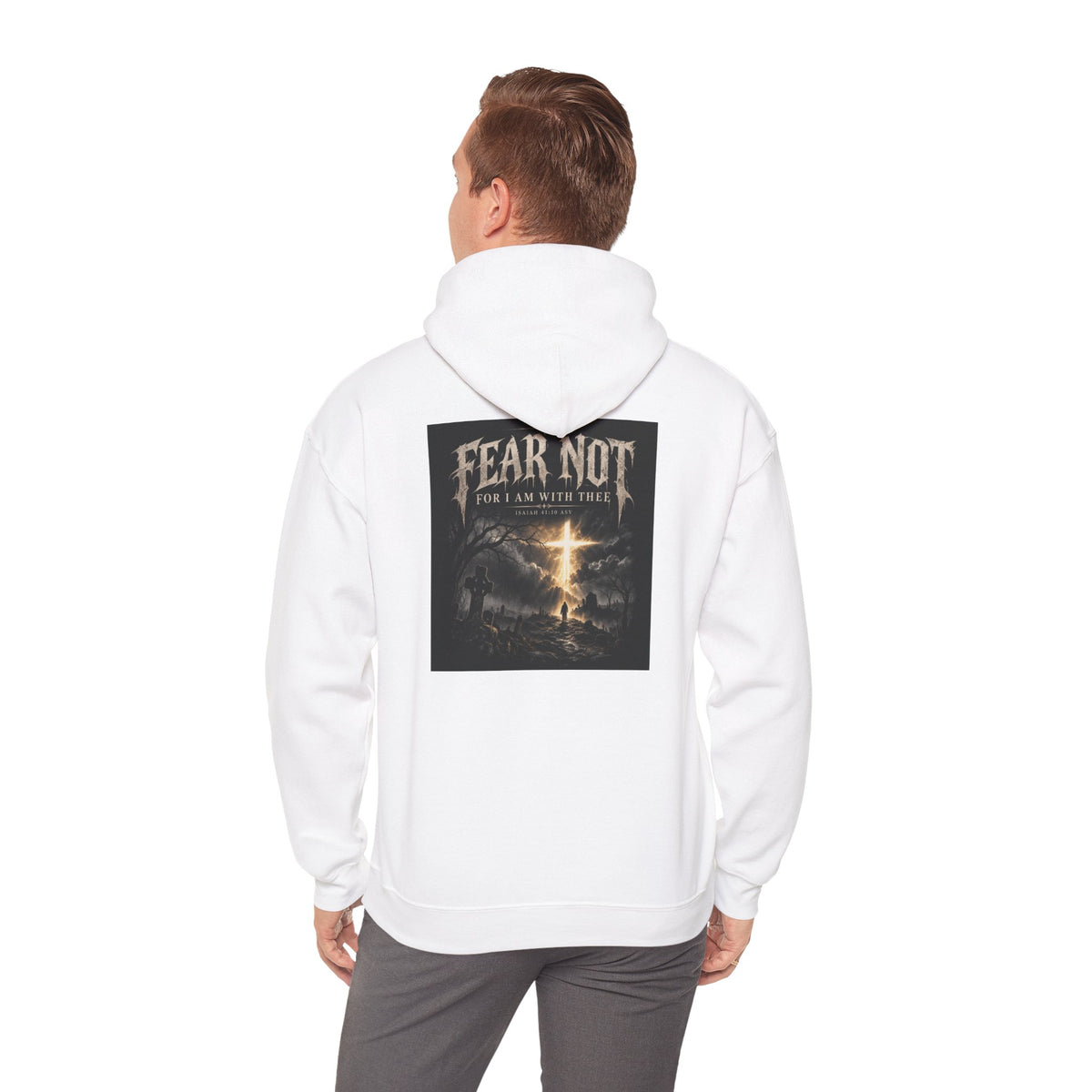 Fear Not Hoodie Holiday October edition — Christian Cross Graphic Hooded Sweatshirt