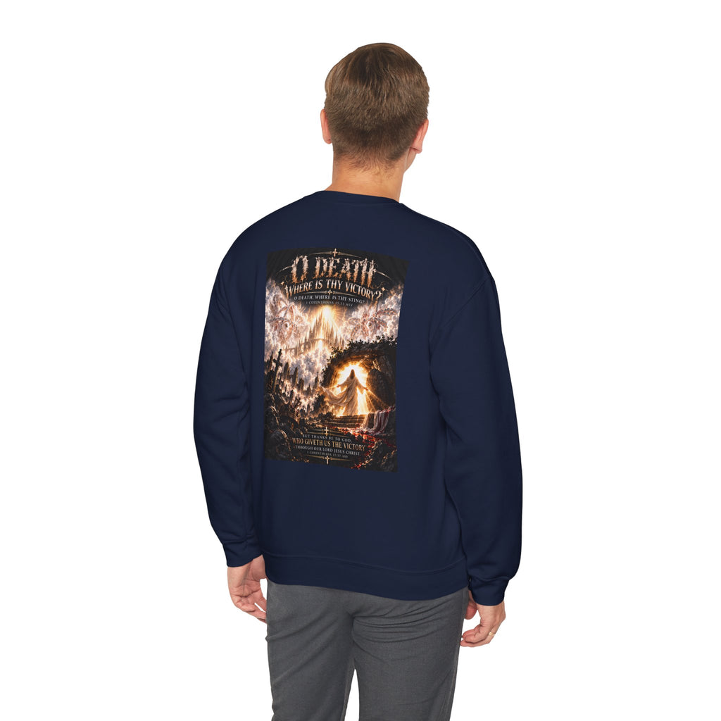 "O Death?" Holiday October Edition Crewneck sweatshirt Gothic Scripture Graphic