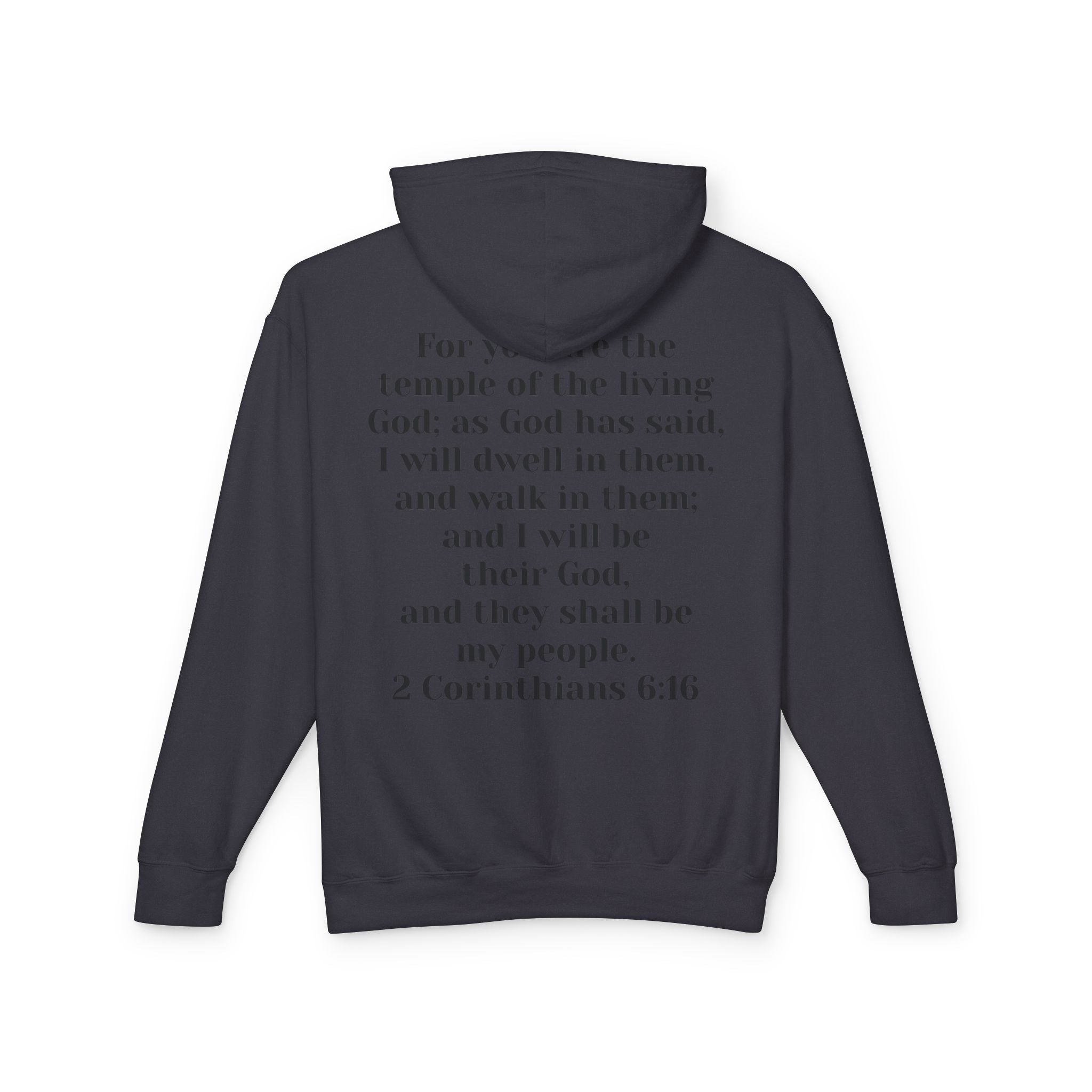 Then & Now Hoodie non-animated — 'You Are the Temple' 2 Corinthians 6:16 Christian Pullover