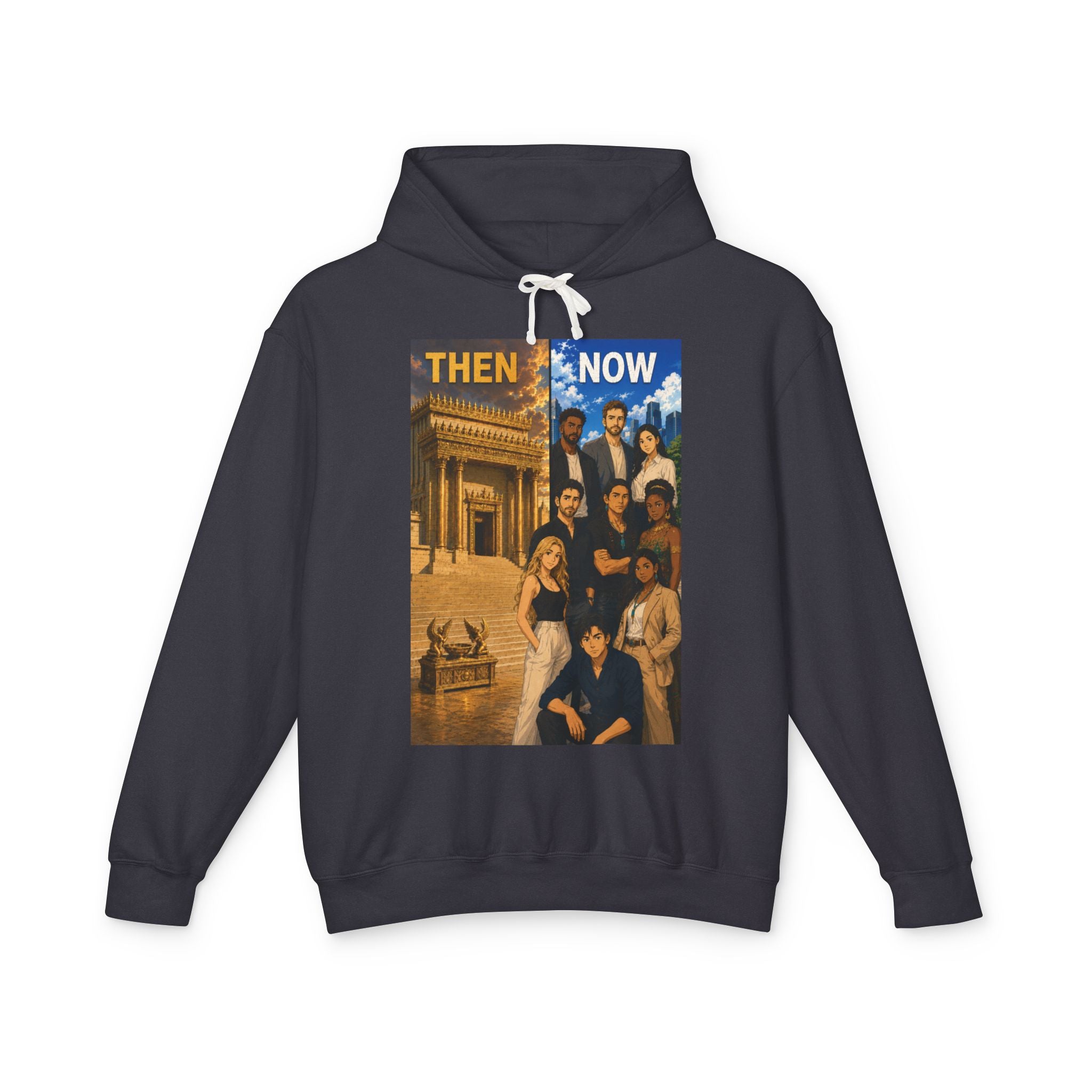 Christian 'Then & Now' Hoodie — 2 Corinthians 6:16 Temple of the Living God Sweatshirt