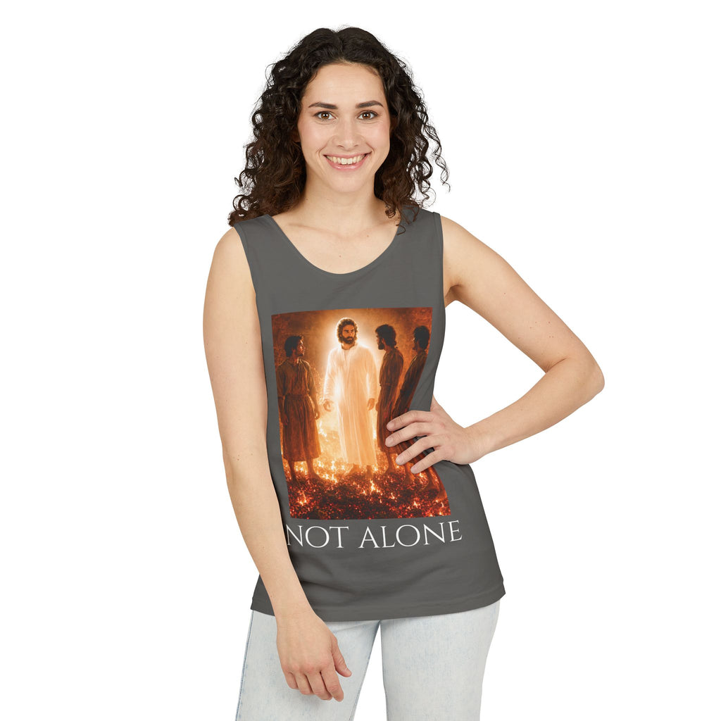 'Not Alone' Tank Top — Jesus with Four Men, Daniel 3:25 Scripture Tank