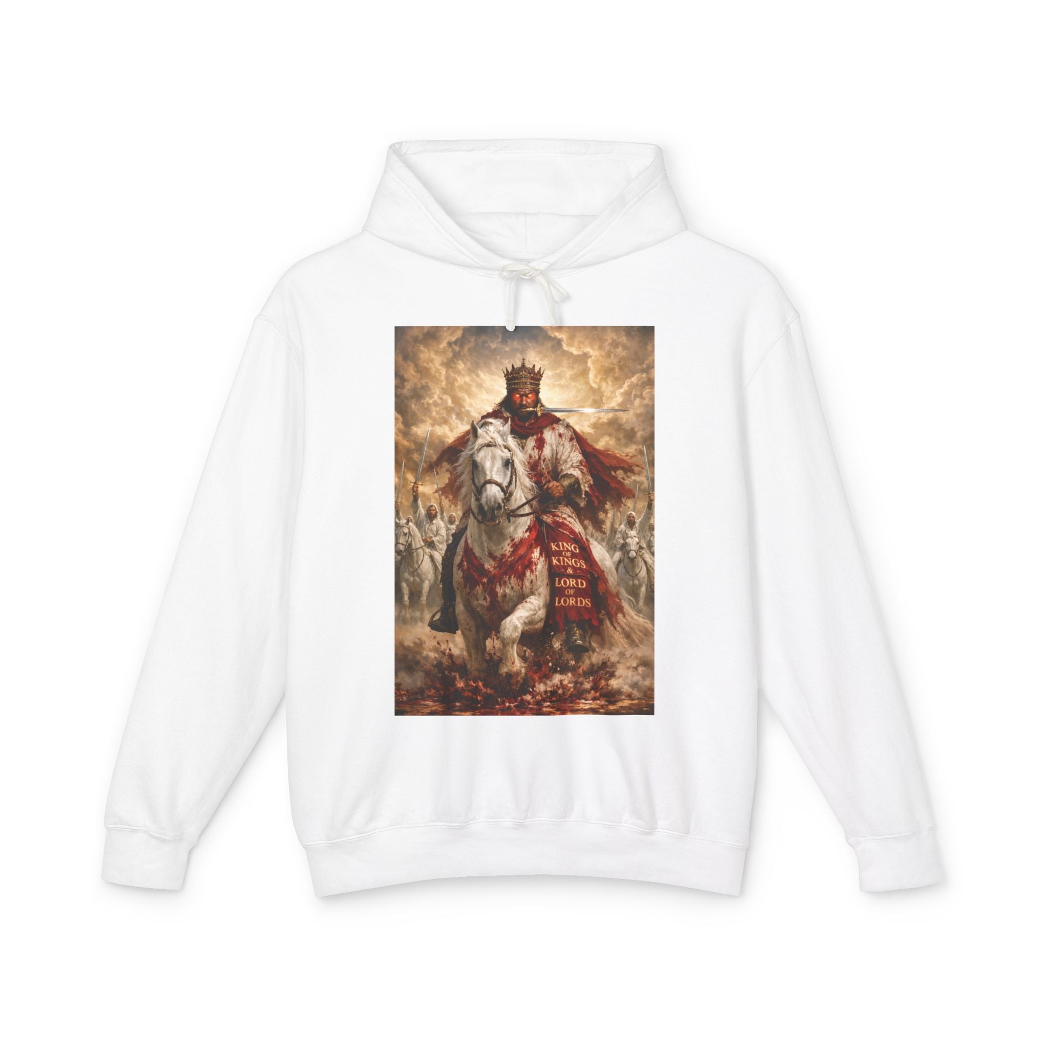'Jesus Is Lord' Christian Hoodie — with Revelation 19:11-16 Graphic