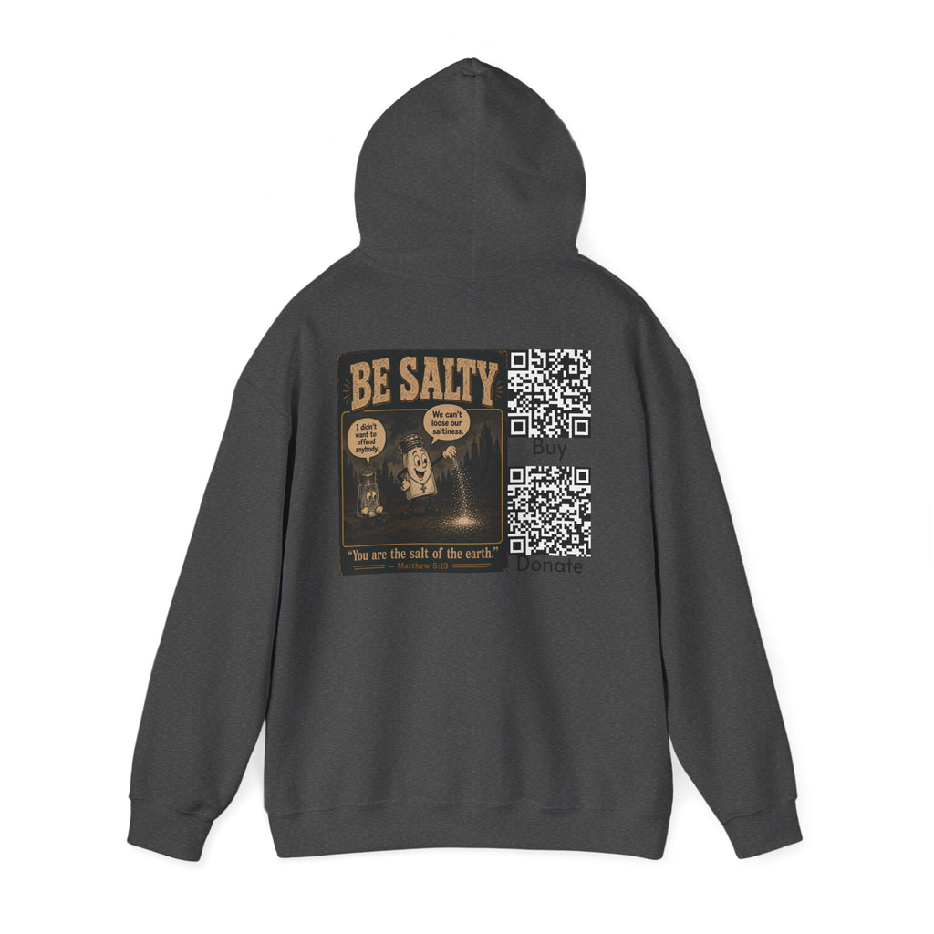 Salt the Earth "Ad version" Hoodie — "Salt the Earth" Matthew 5:13 Christian Graphic Pullover