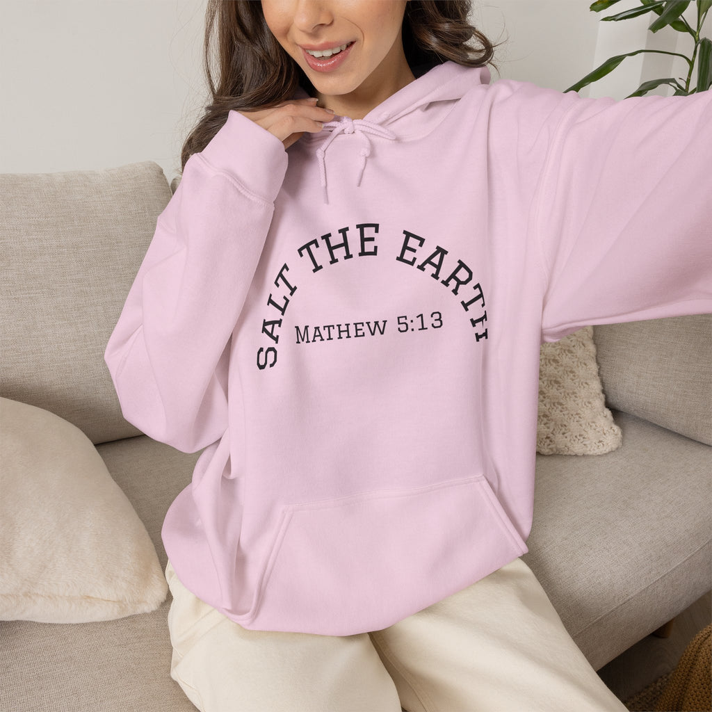 Salt the Earth Hoodie — "Salt the Earth" Matthew 5:13 Christian Graphic Pullover