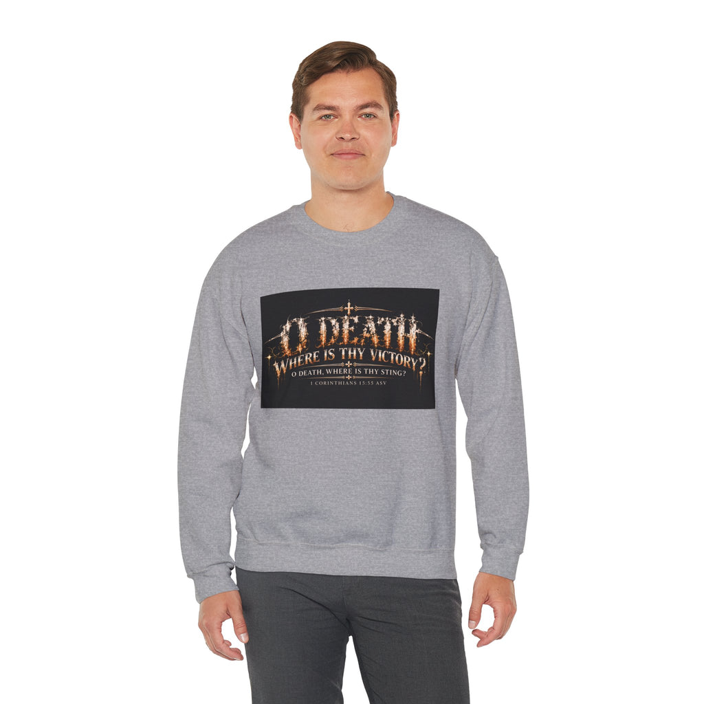 "O Death?" Holiday October Edition Crewneck sweatshirt Gothic Scripture Graphic