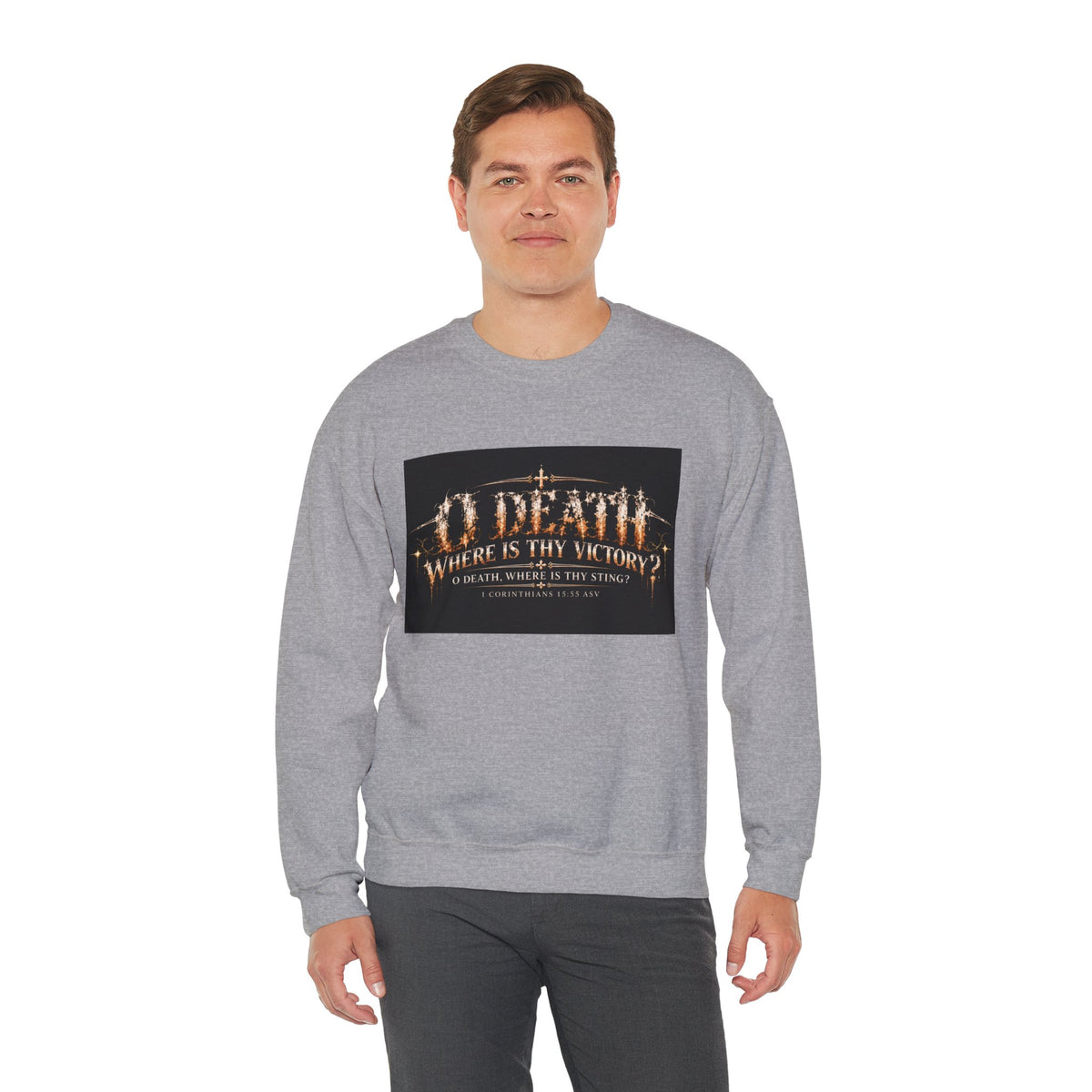 "O Death?" Holiday October Edition Crewneck sweatshirt Gothic Scripture Graphic