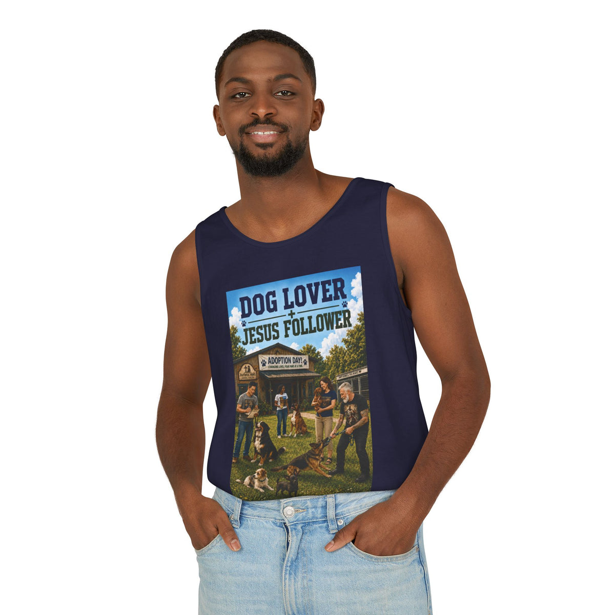 Jesus Follower Dog Lover Tank Top — Christian Pet Lover Graphic Tank