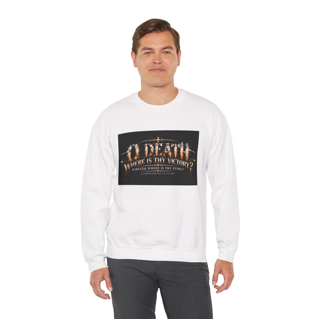 "O Death?" Holiday October Edition Crewneck sweatshirt Gothic Scripture Graphic