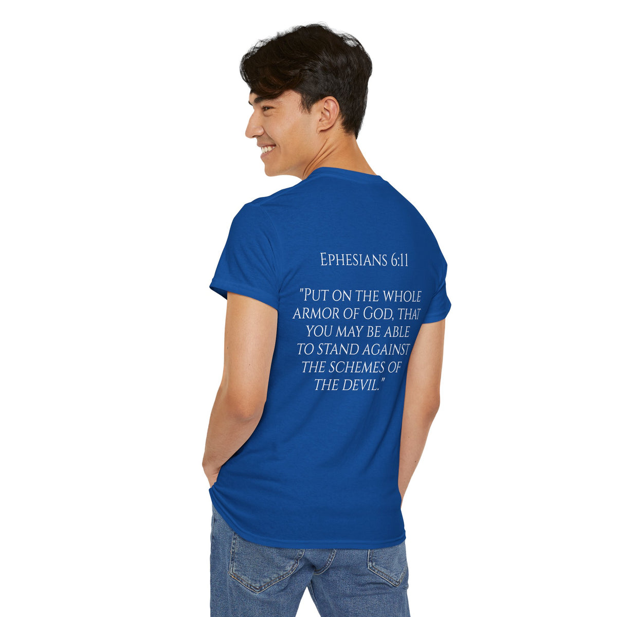 "Light Defeats Darkness" October Holliday Line edition T-Shirt — "Darkness Appeared He Need It Not" Graphic Tee (Ephesians 6:11)