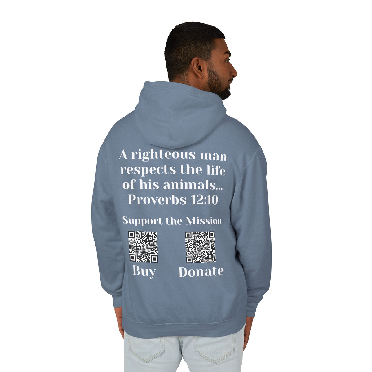 "Ad version" Dog Lover Hoodie — Proverbs 12:10 Christian Pet Sweatshirt
