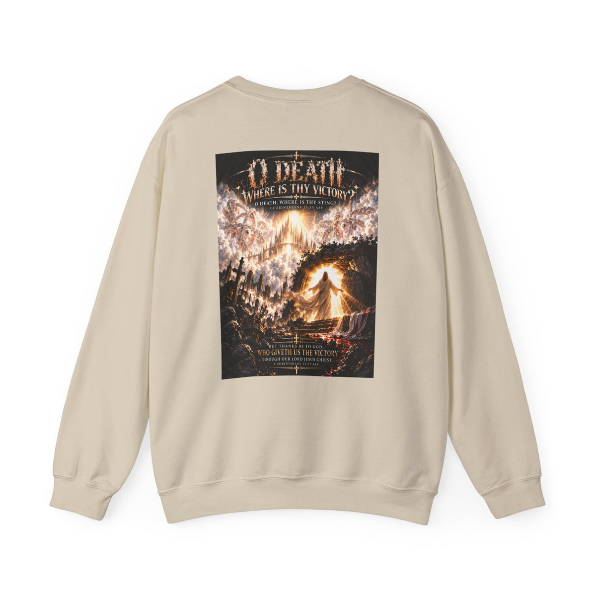 "O Death?" Holiday October Edition Crewneck sweatshirt Gothic Scripture Graphic