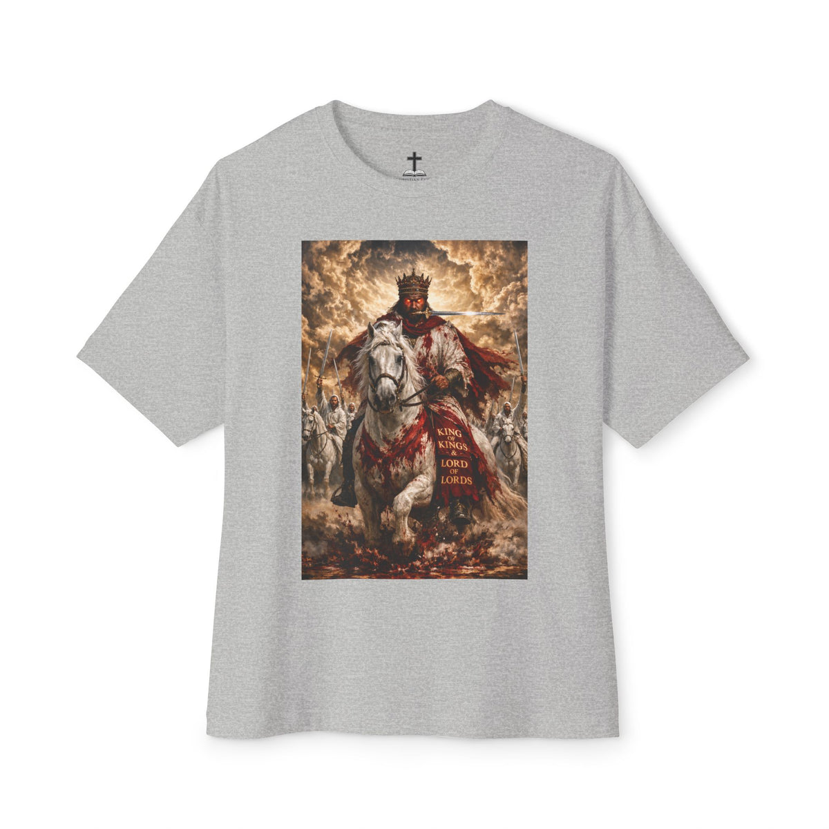 Jesus Is Lord Tee — King on White Horse Christian Graphic T‑Shirt (Rev. 19:11-16)