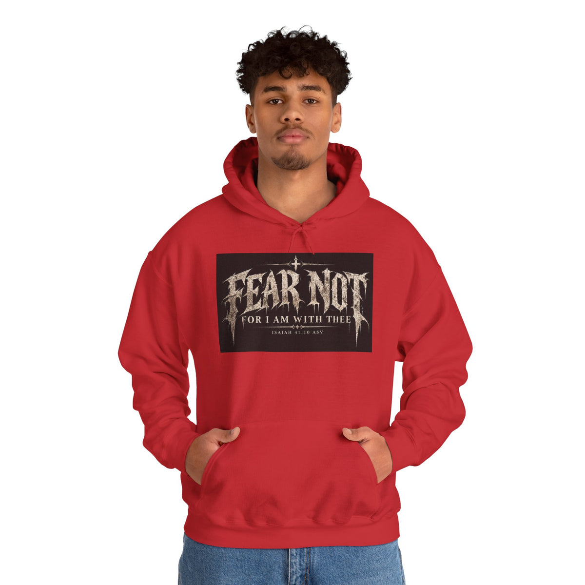 Fear Not Hoodie Holiday October edition — Christian Cross Graphic Hooded Sweatshirt