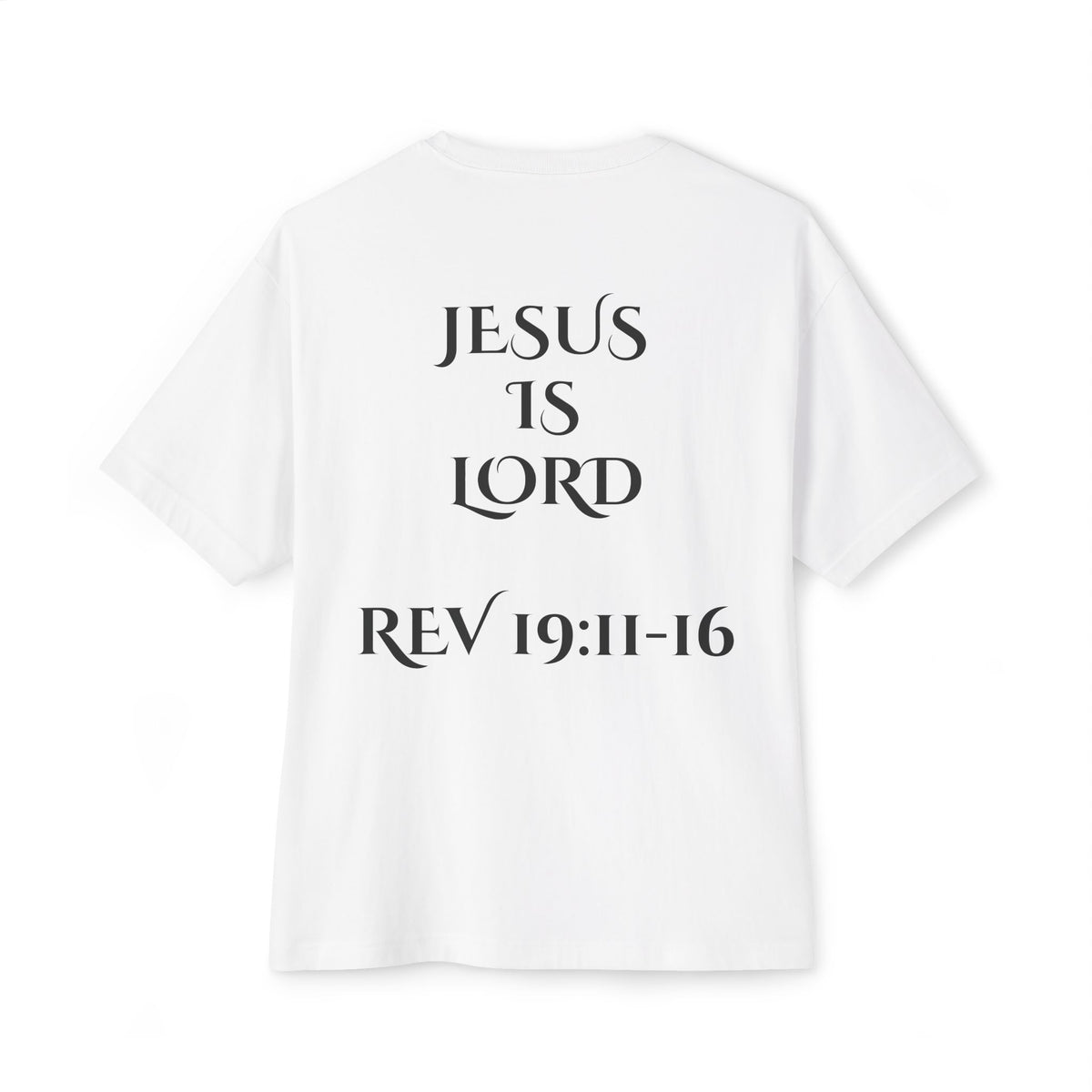 Jesus Is Lord Tee — King on White Horse Christian Graphic T‑Shirt (Rev. 19:11-16)